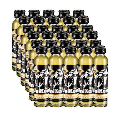 30er Karton Einhorn Schnaps Flying UniKorn Portionshoernchen